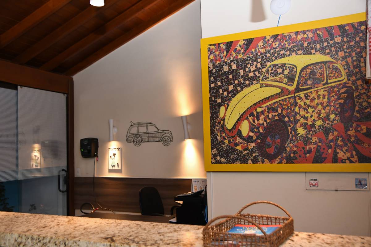 Recepção com decoração artística